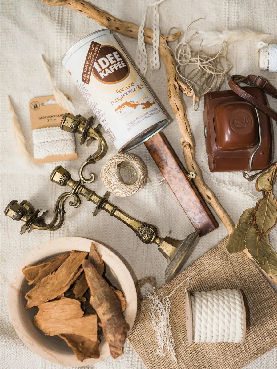 Miscellaneous objects laid out on linen — komono in the KonMari® method